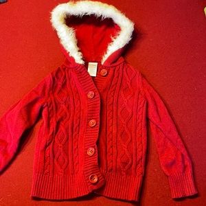 Gymboree red sweater with hoodie size xs3-4